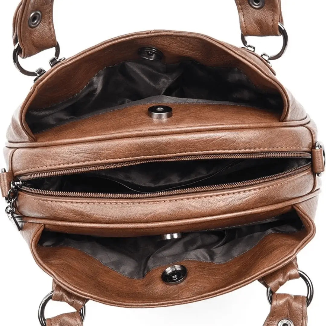 Bolsa Feminina de Couro Marrom La Pelle