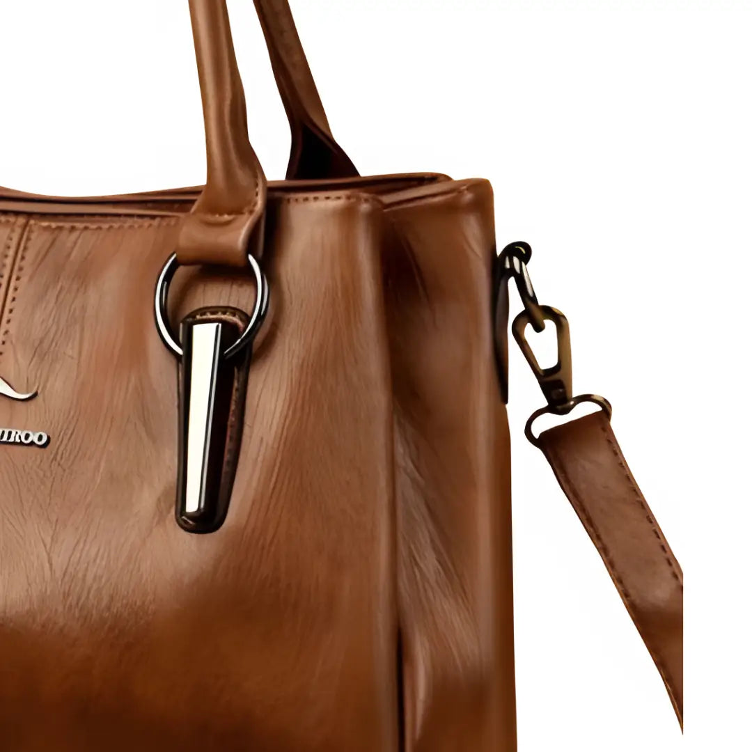 Bolsa Feminina de Couro Marrom La Pelle