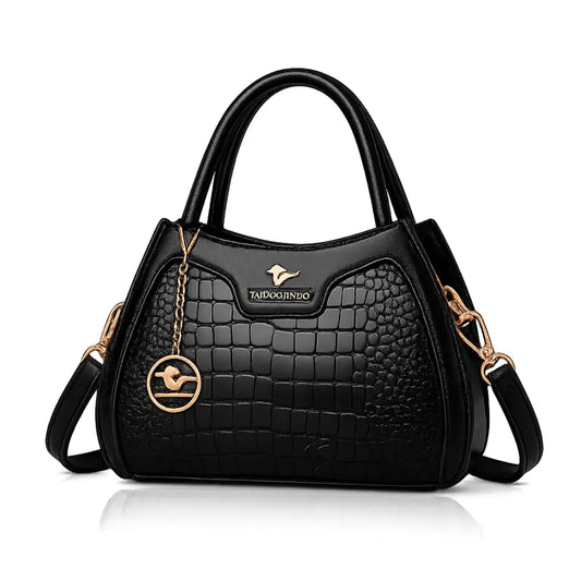 Bolsa Feminina Preta de Couro Kiara