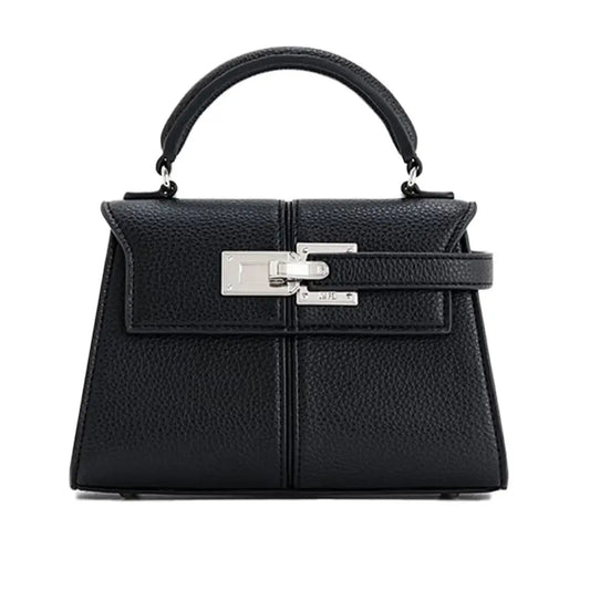 Bolsa Feminina de Couro Lustre Preta