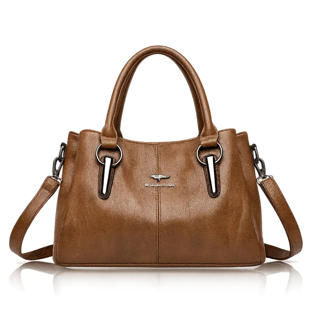 Bolsa Feminina de Couro Marrom La Pelle