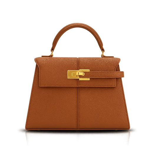 Bolsa Feminina de Couro Lustre Marrom